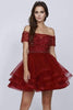Image of Off Shoulder Tulle Skirt Dress