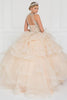 Image of Tulle Illusion Sweetheart Ball Gown Dress with Bolero.