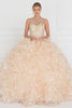 Image of Organza Illusion Sweeetheart Ball Gown Dress with Cut-Out Back.