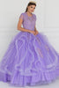 Image of Tulle Embroidered Ball Gown Dress with Bolero.