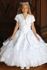 Taffeta Dress with Embroidered Organza Overlay. Optional Petti Coat.