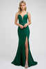 Image of V Neckline Fitted Prom Evening Dress. Plunging Deep V Neckline, Sheer Mesh Inserts on Sides, Beads belt at waist, Double Straps, Open & Criss- cross back