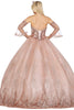 Image of Ball Gown Off the Shoulder Sequined Sweep Train