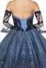 Image of Ball Gown Off the Shoulder Sequined Sweep Train