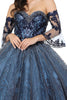 Image of Ball Gown Off the Shoulder Sequined Sweep Train