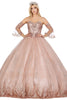 Image of Ball Gown Off the Shoulder Sequined Sweep Train