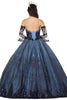 Image of Ball Gown Off the Shoulder Sequined Sweep Train