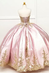 Metallic Gold Embroidery Sweetheart Ball Gown quinceanera dress