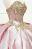 Image of Metallic Gold Embroidery Sweetheart Ball Gown quinceanera dress