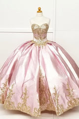 Metallic Gold Embroidery Sweetheart Ball Gown quinceanera dress