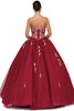 Image of New ball gown with floral print design, corset back, strapless sweetheart neckline. Comes with a bolero jacket.