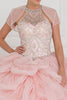 Image of 15 Anos Dress Tulle Halter Ball Gown with Beads and Jewels