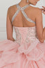 Image of 15 Anos Dress Tulle Halter Ball Gown with Beads and Jewels