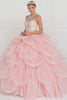 Image of 15 Anos Dress Tulle Halter Ball Gown with Beads and Jewels