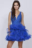 Image of Vestido corto con falda rizada