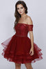 Image of Off Shoulder Tulle Skirt Dress