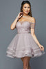 Image of Off Shoulder Tulle Skirt Dress