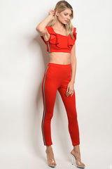 RED TOP & PANTS SET