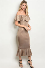 TAUPE GOLD DRESS