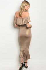 TAUPE GOLD DRESS