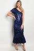 Image of NAVY WITH SEQUINS DRESS