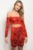 Image of RED W/ SEQUINS TOP & SKIRT SET