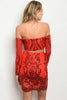 Image of RED W/ SEQUINS TOP & SKIRT SET