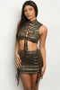 Image of GOLD METALLIC TOP & SKIRT SET