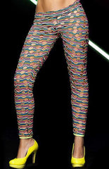 colombian Striped Neon Holey Leggings