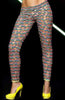 Image of colombian Striped Neon Holey Leggings